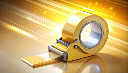 a roll of masking tape with its backing paper partially removed