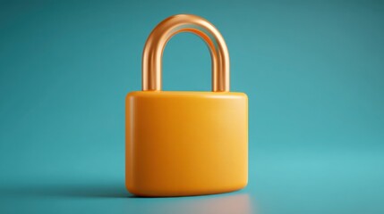 Fototapeta premium Bright yellow padlock representing the concept of automated yield lock for profit preservation in financial processes