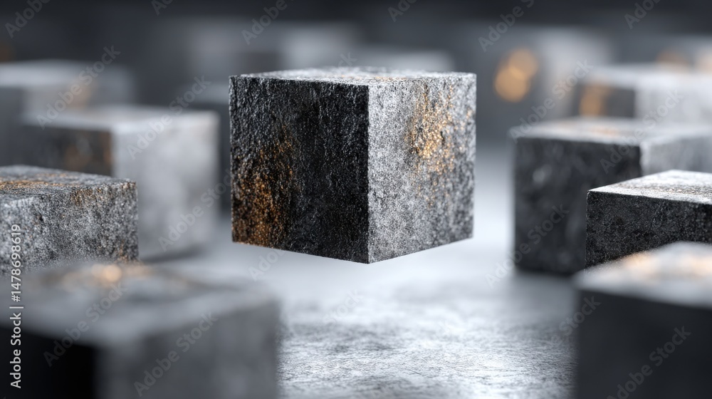 Poster illuminated cube with radiant light symbolizing blockchain governed equity planner concept and rules