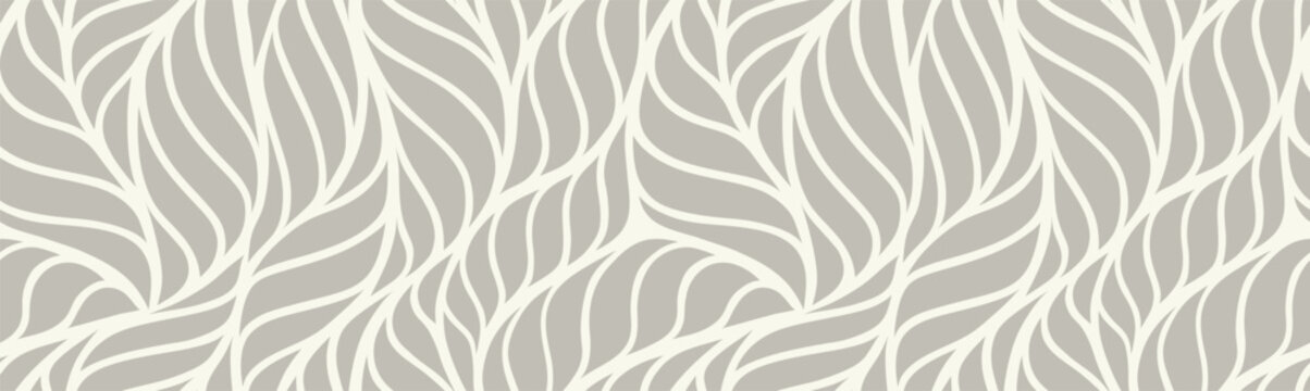 Abstract floral palm leaves seamless pattern