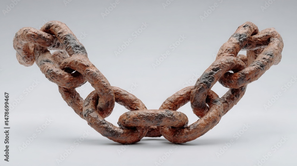 Poster innovative concept of a chain symbolizing blockchain-secured entry with trust-locked trade icon desi