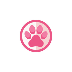 pet paw logo design vector 