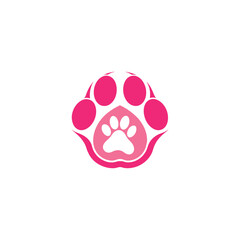 pet paw logo design vector 