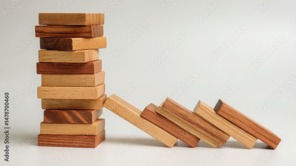 Poster stack of wooden blocks illustrating business continuity and resilient enterprise concepts in a creat