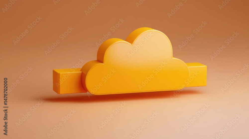Poster bright yellow cloud concept illustrating cloud-based roi structure for scalable return on investment