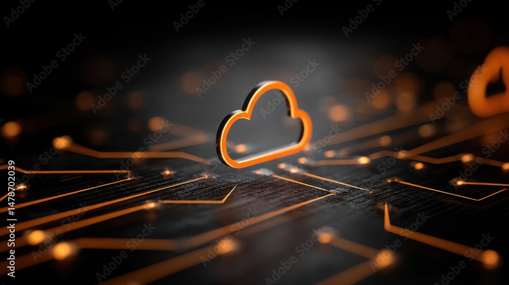Poster artistic interpretation of a heart on a circuit board symbolizing cloud-based strategy synchronizer 