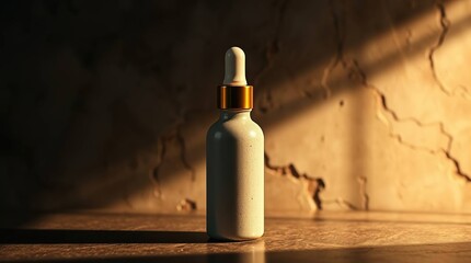 Fototapeta premium White Serum Bottle Sunlight.