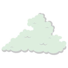 Cartoon Smoke Cloud Element. Isolated Vector Illustration.