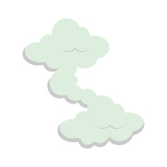 Cartoon Smoke Cloud Element. Isolated Vector Illustration.