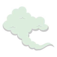 Cartoon Smoke Cloud Element. Isolated Vector Illustration.