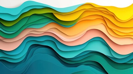 Fototapeta premium Colorful layered wavy abstract design