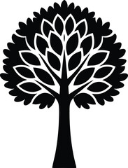 Obraz premium Poplar Tree Icon Vector Art Illustration