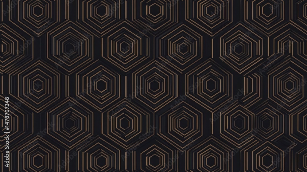 Poster dark hexagonal geometric pattern