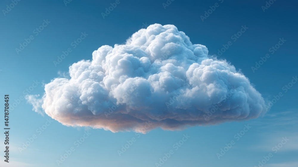 Poster symmetrical cloud design representing balanced business model in a contemporary cloud context and vi