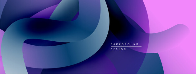 Abstract fluid shapes, vibrant purple hues, modern design. Gradient colors create dynamic composition, smooth transitions.