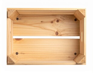 Rustic wooden box with metal handle and holes, versatile storage carrying solution