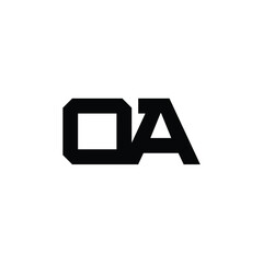 OA monogram logo design letter text name symbol monochrome logotype alphabet character simple logo