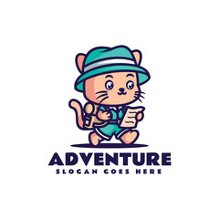 Adventure Cat Mascot Logo Design