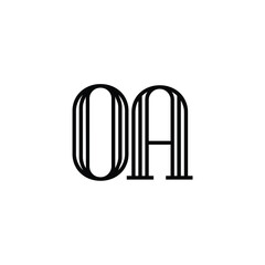 OA monogram logo design letter text name symbol monochrome logotype alphabet character simple logo