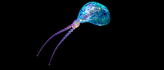 Microscopic Bioluminescent Marine Organism