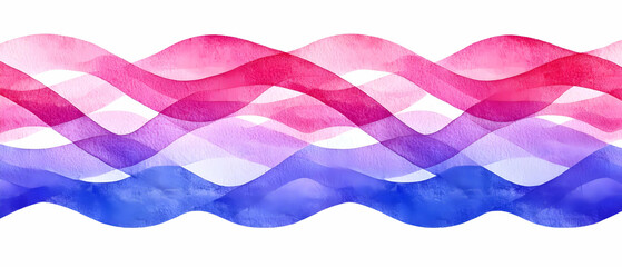 Abstract Watercolor Waves In Pink Purple Blue Colors
