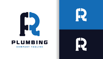 Letter R with Plumbing Logo