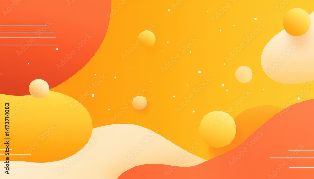 Poster abstract design with fluid shapes and warm tones.