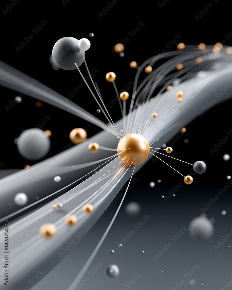 Aufkleber a celestial map adorned with mystical symbols, golden constellations connected with luminous threads