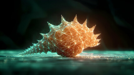 Abstract Glowing Geometric Shell Design