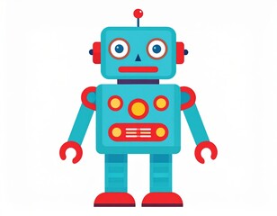 Fototapeta premium Intriguing closeup of a blue robot with red nose, vivid display of color and contrast
