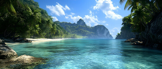 Tropical Paradise Beach Scenic View
