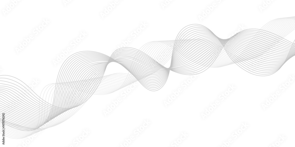 Poster abstract wavy curve lines background. modern template abstract design flowing particles wave digital