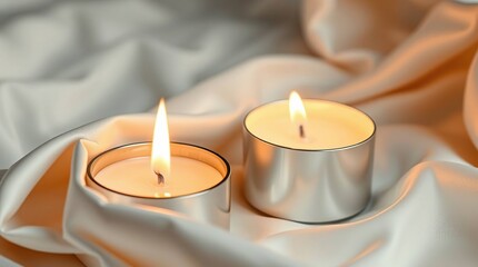Two Candles on Silk.