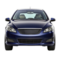 Naklejka premium navy blue car front view isolated on transparent white background, clipping path
