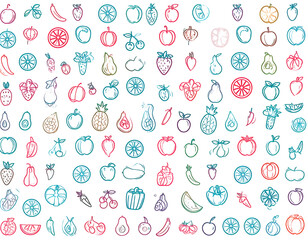 Colorful fruit icons