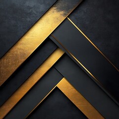 Abstract geometric design with dark gold and black