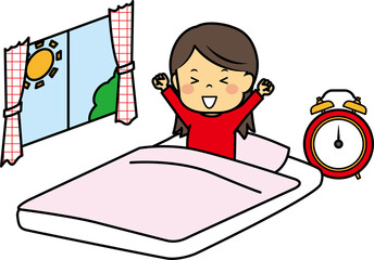 気持ちよく起きた小学生女児