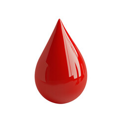 Fototapeta premium Red droplet reflecting light in a simple design. PNG image, transparent background