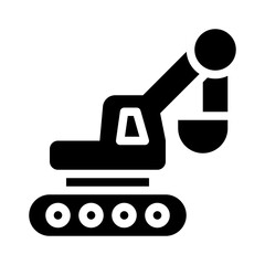 excavator glyph icon
