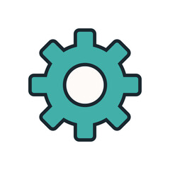 Minimalist Design of a Gear Wheel Icon Depicting Engineering Mechanism, Industrial Automation, or Software Settings