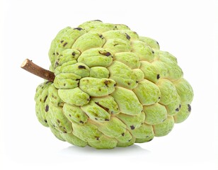 Obraz premium Wild Custard Apple with Bumpy Skin on Isolated White Background