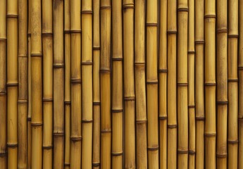Naklejka premium Golden Bamboo Wall