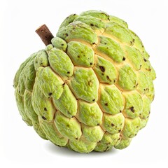 Fototapeta premium Wild Custard Apple with Bumpy Skin on Isolated White Background
