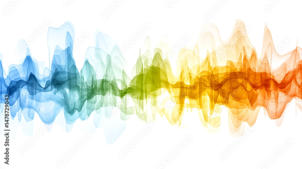 Poster colorful flowing wave pattern with soft gradients for artistic backgrounds and creative projects