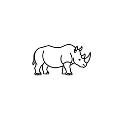 Rhino Outline: Minimalist Wildlife Illustration