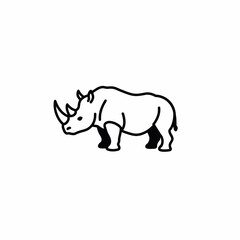 Rhino Outline Illustration - Minimalist Wildlife Art