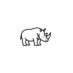 Minimalist Rhino Line Art: Wildlife Icon