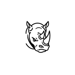 Rhino Head Line Art: Strong and Minimalist Icon