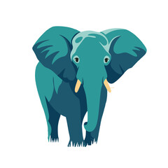 Majestic elephant walking through dry grass

