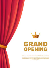 Side Curtain Grand Opening Layout with Crown Accent